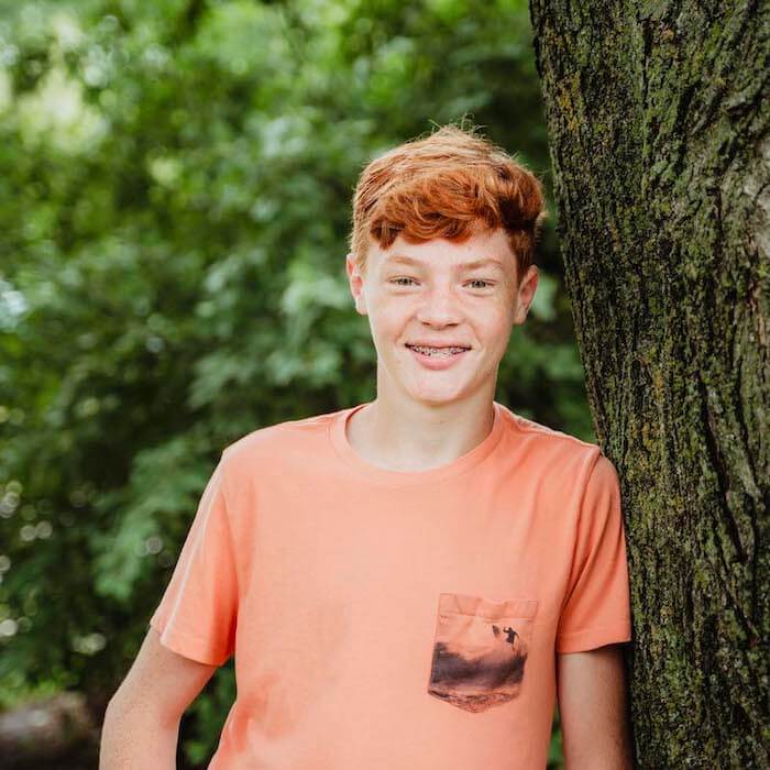 teen boy smiling